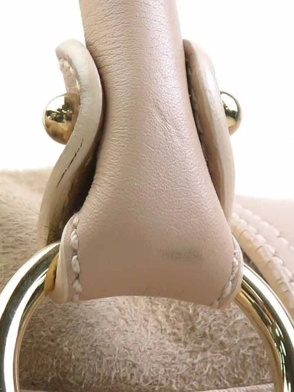 Auth Salvatore Ferragamo Shoulder Bag Beige/Pink Beige Mutton fur - Picture 7 of 16